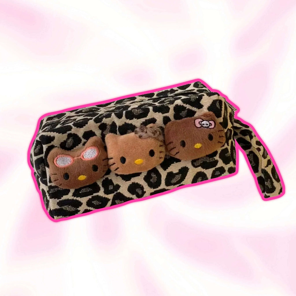 Hello Kitty Leopard Print Makeup Bag