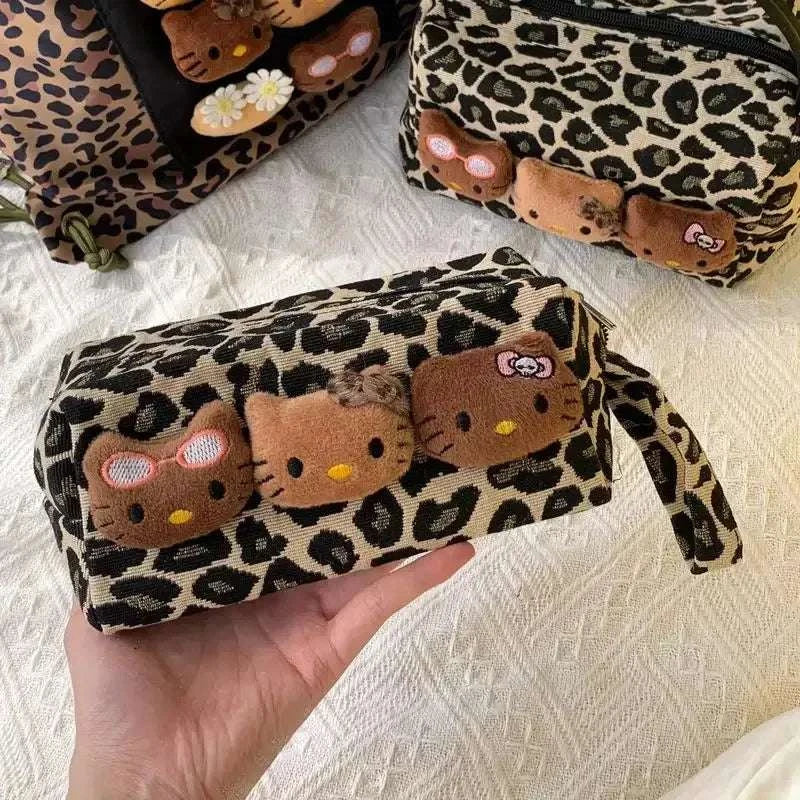 Hello Kitty Leopard Print Makeup Bag
